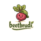 beetbrudi logo mit freundlichem charakter